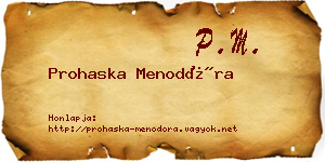Prohaska Menodóra névjegykártya